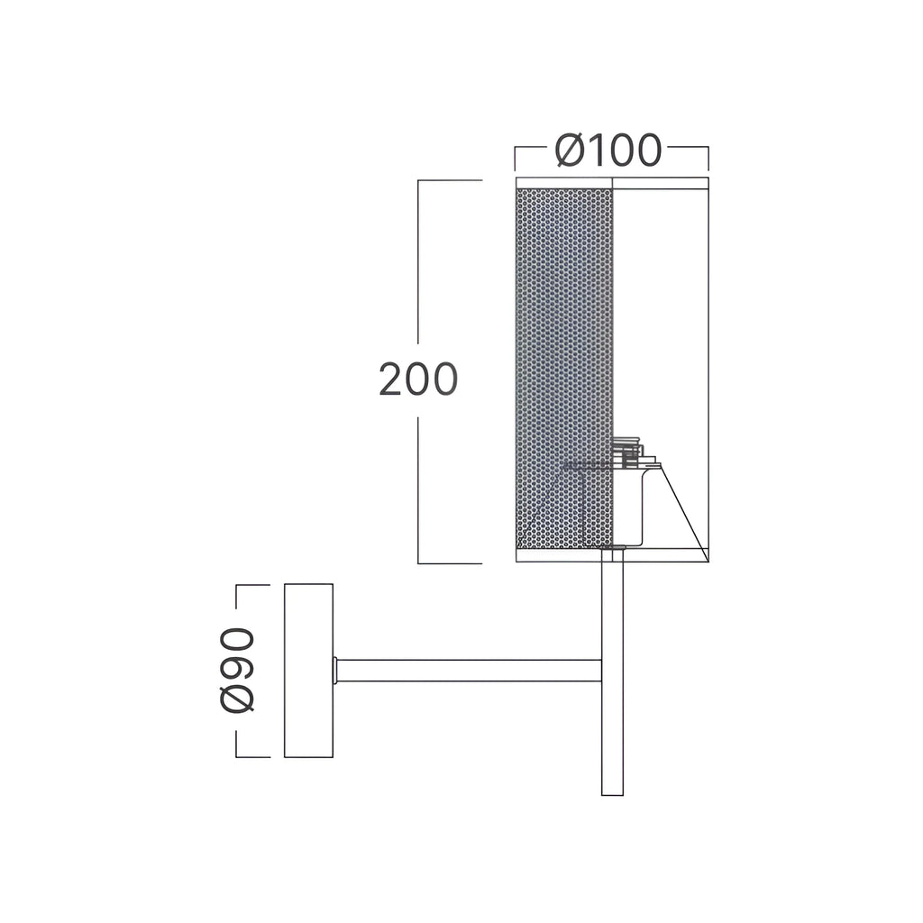 Braytron W002W Wandlamp Zwart 1H 1xE14