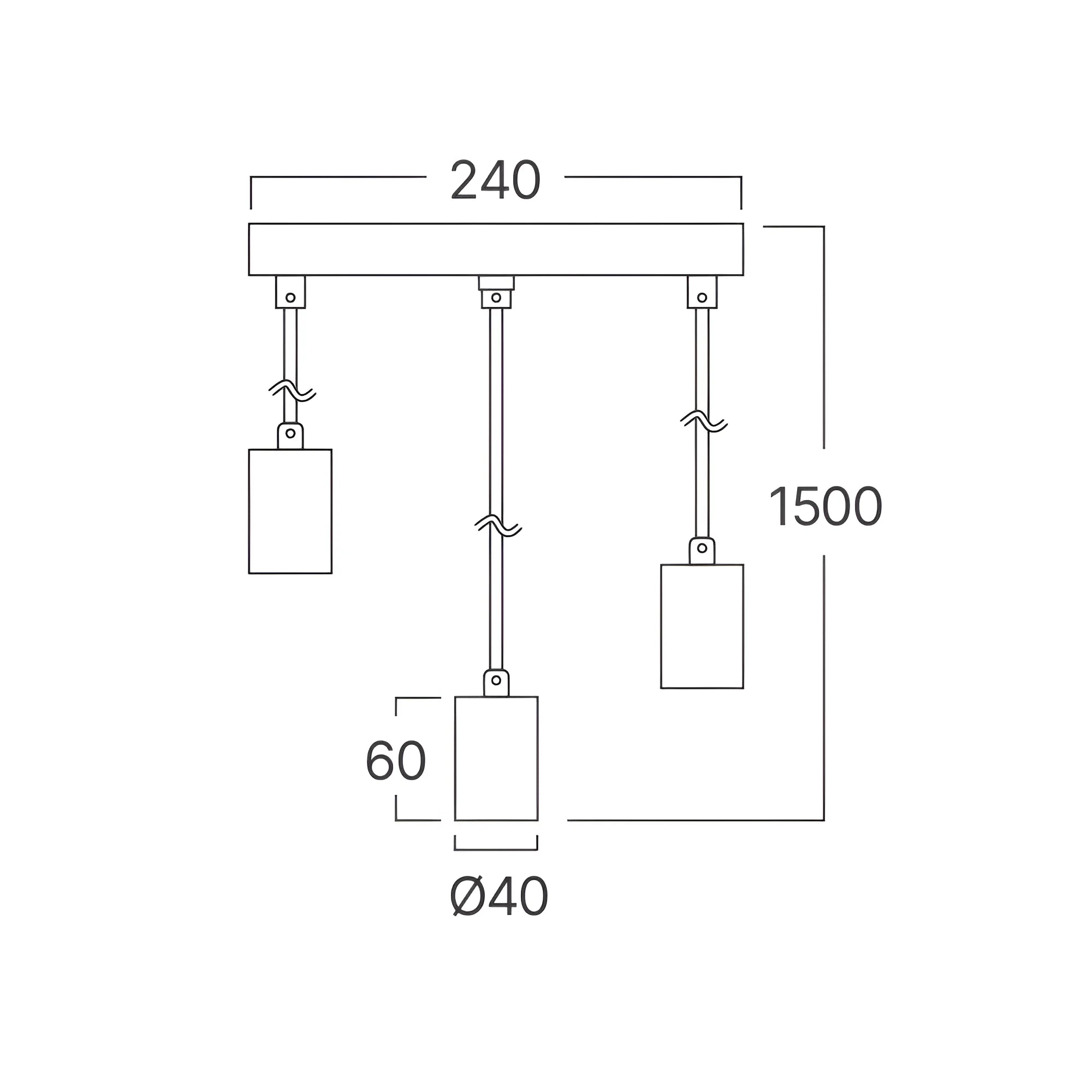 Braytron G006R Hanglamp Zwart 3H 3xE27