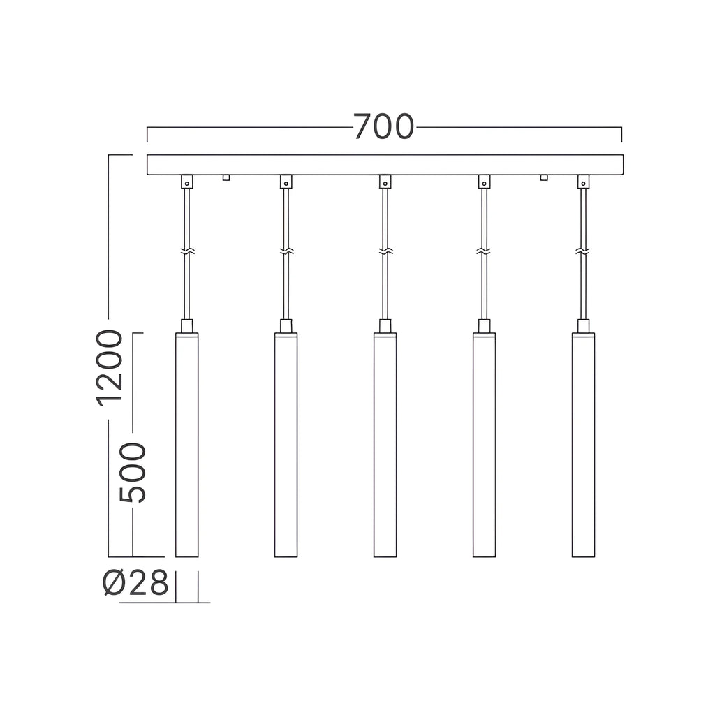 Braytron G007S Hanglamp Zwart 1H 5xG9