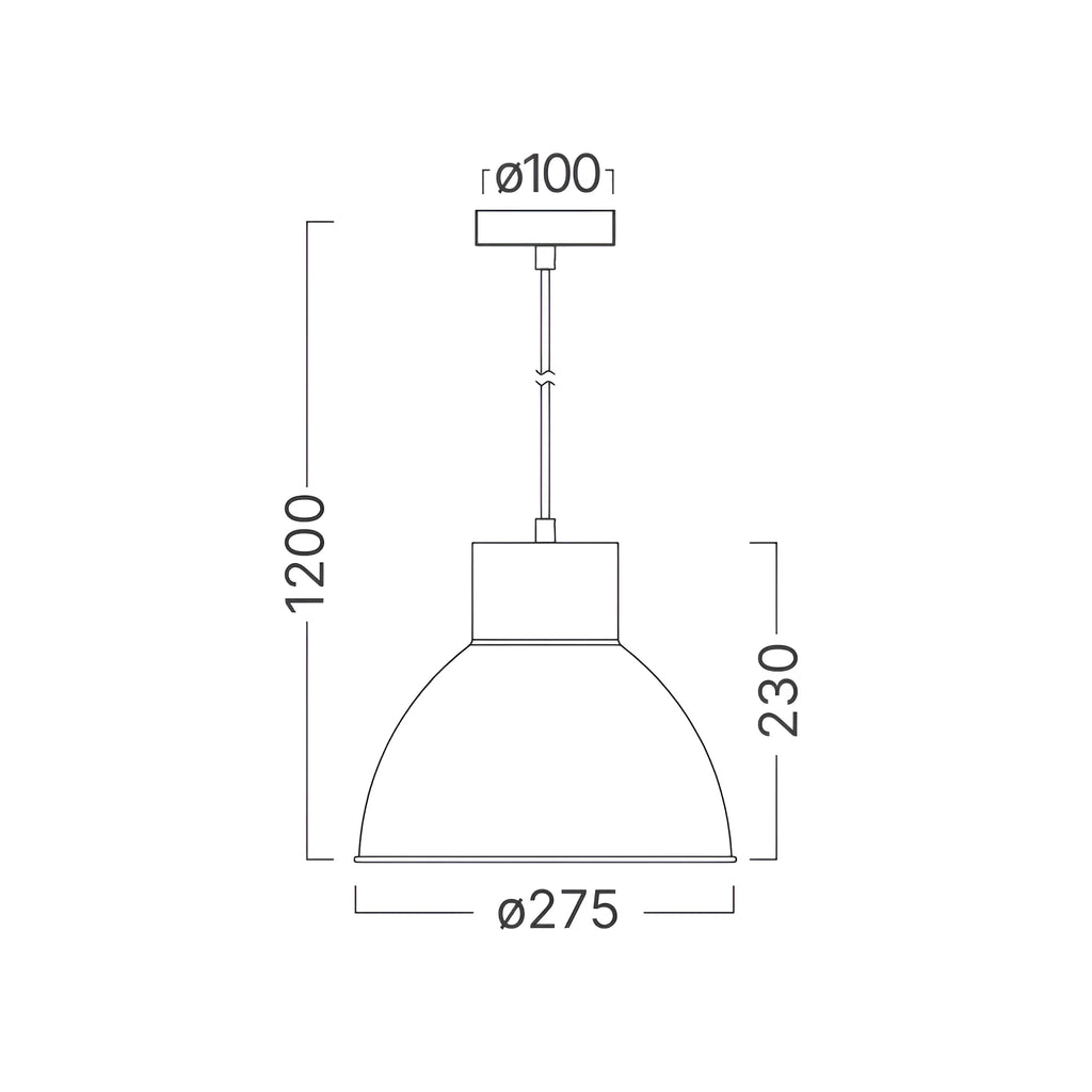 Braytron P008R Hanglamp Wit 1H 1xE27