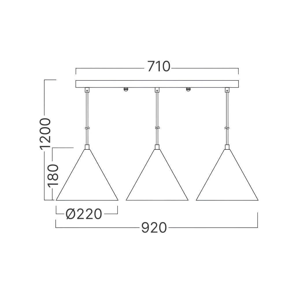 Braytron P010S Hanglamp Goud 3H 3xE27