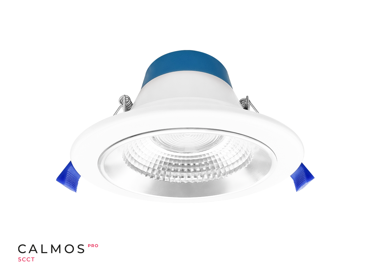 Downlight CALMOS PRO 5CCT (2,7/3/4/5/6K) 15/19W 2280lm 60° rond IP65 wit UGR<19 PRIME