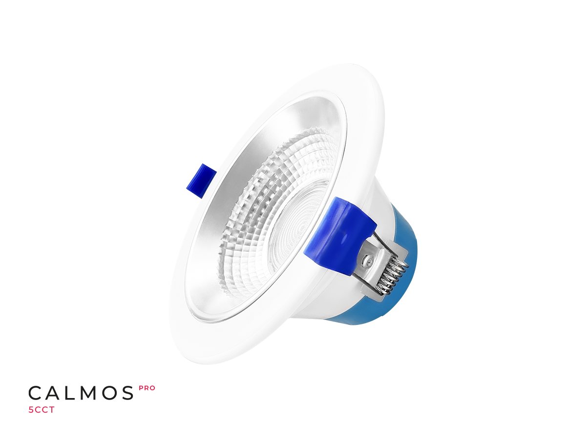 Downlight CALMOS PRO 5CCT (2,7/3/4/5/6K) 15/19W 2280lm 60° rond IP65 wit UGR<19 PRIME