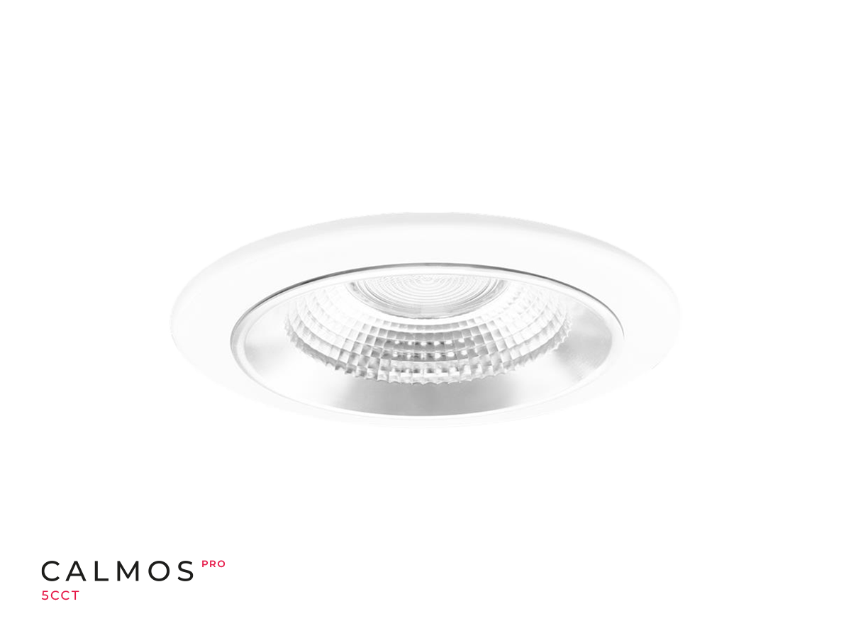 Downlight CALMOS PRO 5CCT (2,7/3/4/5/6K) 15/19W 2280lm 60° rond IP65 wit UGR<19 PRIME