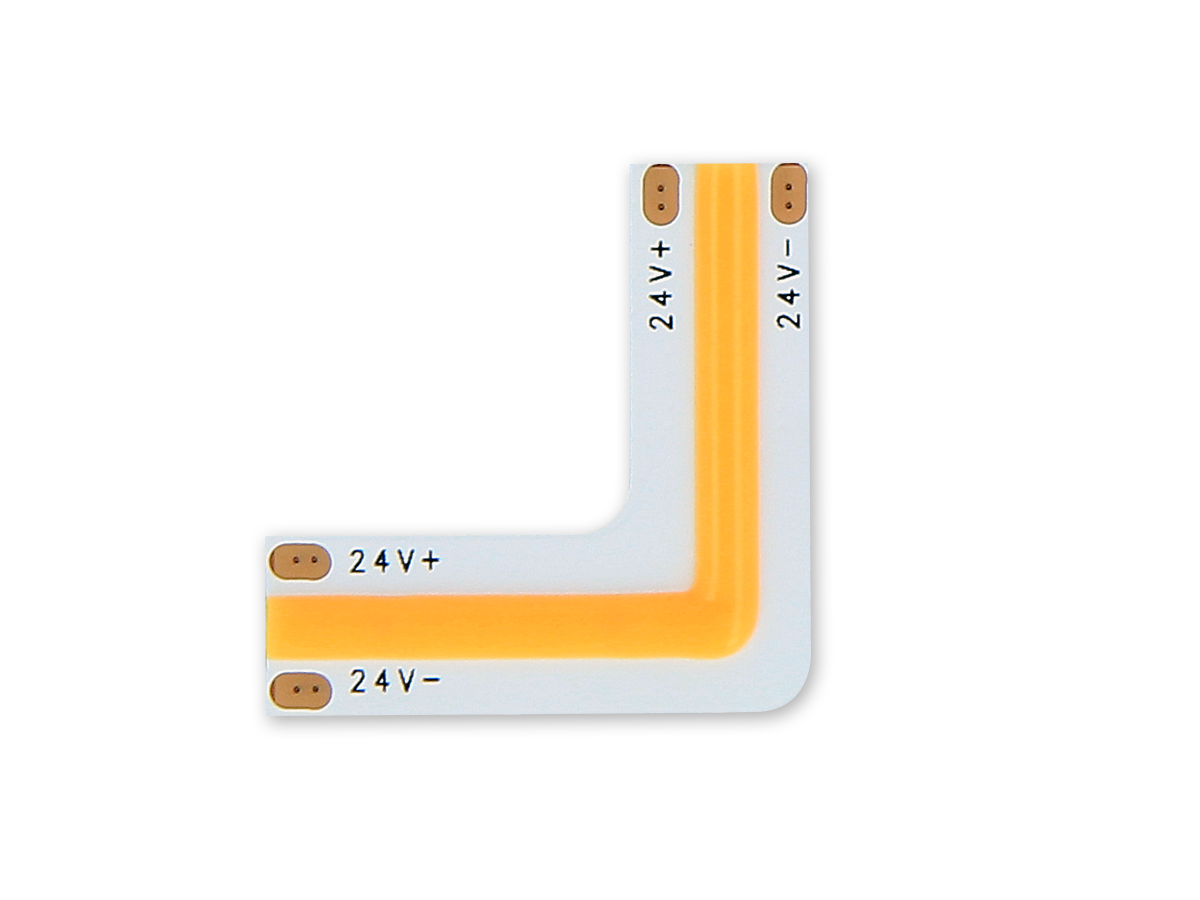 Hoekconnector voor COB LED strips CLICK CONNECTOR 2700K 10mm 2 pins Type L 12W