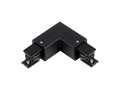 L-connector voor LUMICANTO POWERTRACK railbaan rechts zwart met voeding PRIME