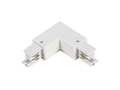 L-connector voor LUMICANTO POWERTRACK railbaan links wit met voeding PRIME