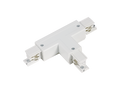T1-connector voor LUMICANTO POWERTRACK railbaan links wit met voeding PRIME