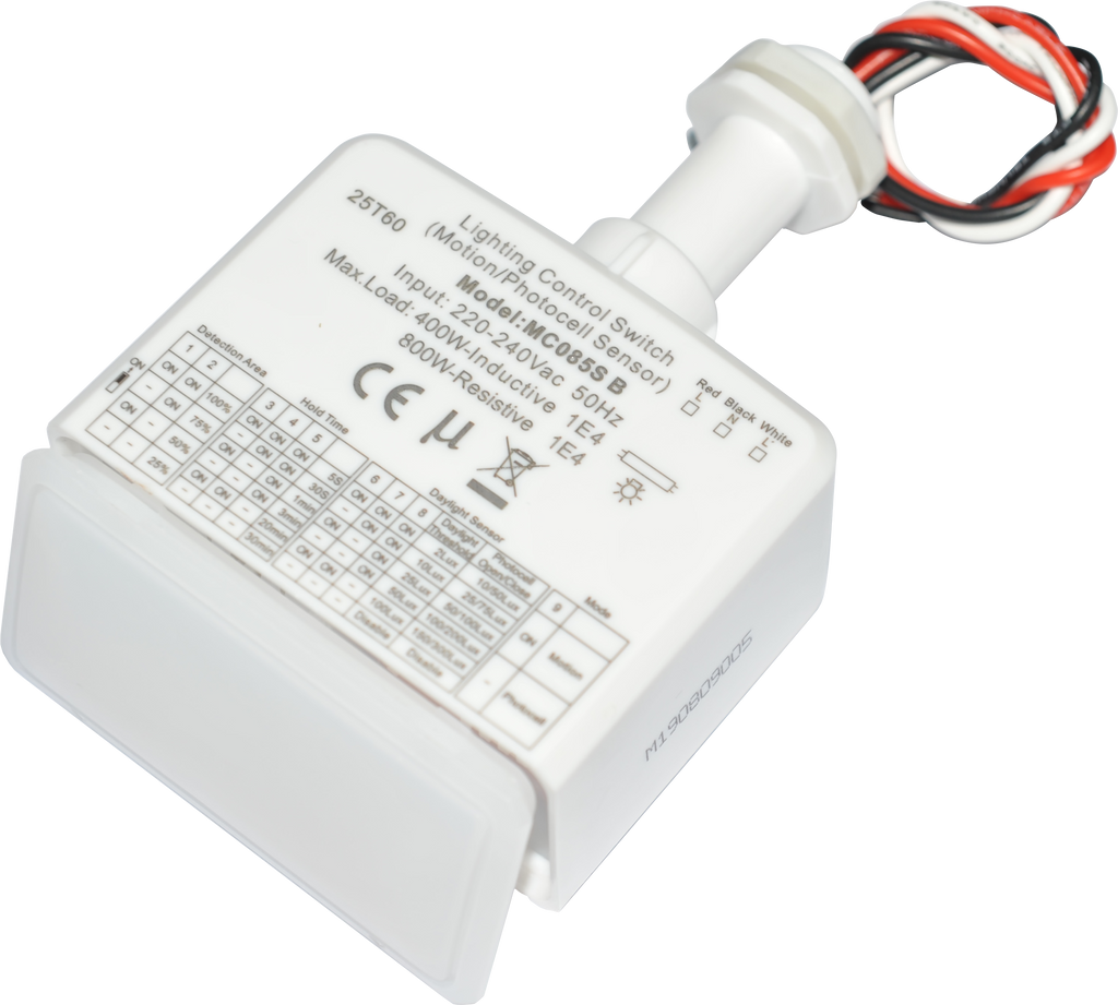 MERRYTEK magnetron bewegings-/schemersensor 6m voor spots 400/800W AAN/UIT kabel