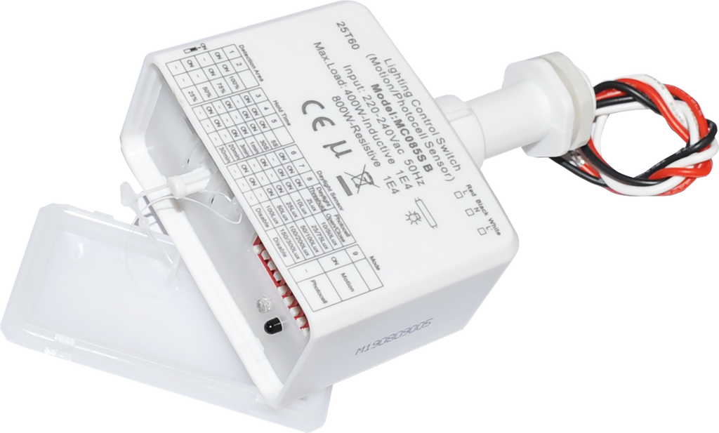 MERRYTEK magnetron bewegings-/schemersensor 6m voor spots 400/800W AAN/UIT kabel