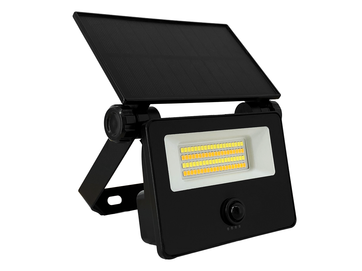Solar schijnwerper FLOWLITE 3CCT (3/4/6,5K) 10W 1100lm PIR afstandsbediening IP65 zwart LITE