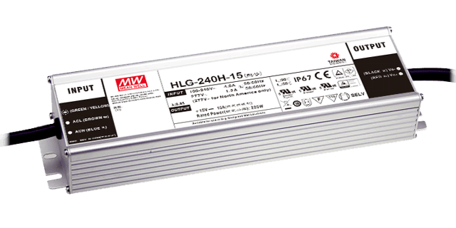 HLG-240H-12A 16A voeding 192W 12V IP65