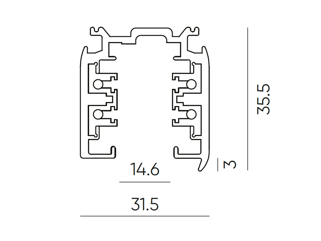 LUMICANTO 3-fase rail kabel 1m zwart PRIME