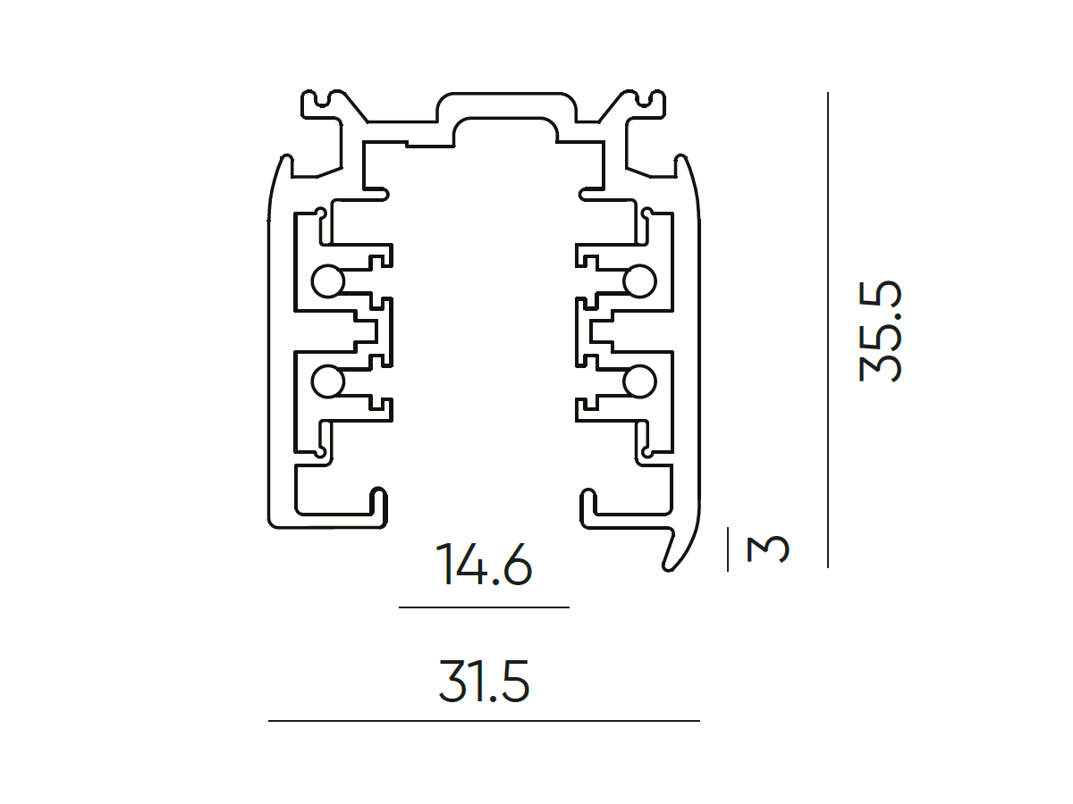LUMICANTO 3-fase rail kabel 2m zwart PRIME