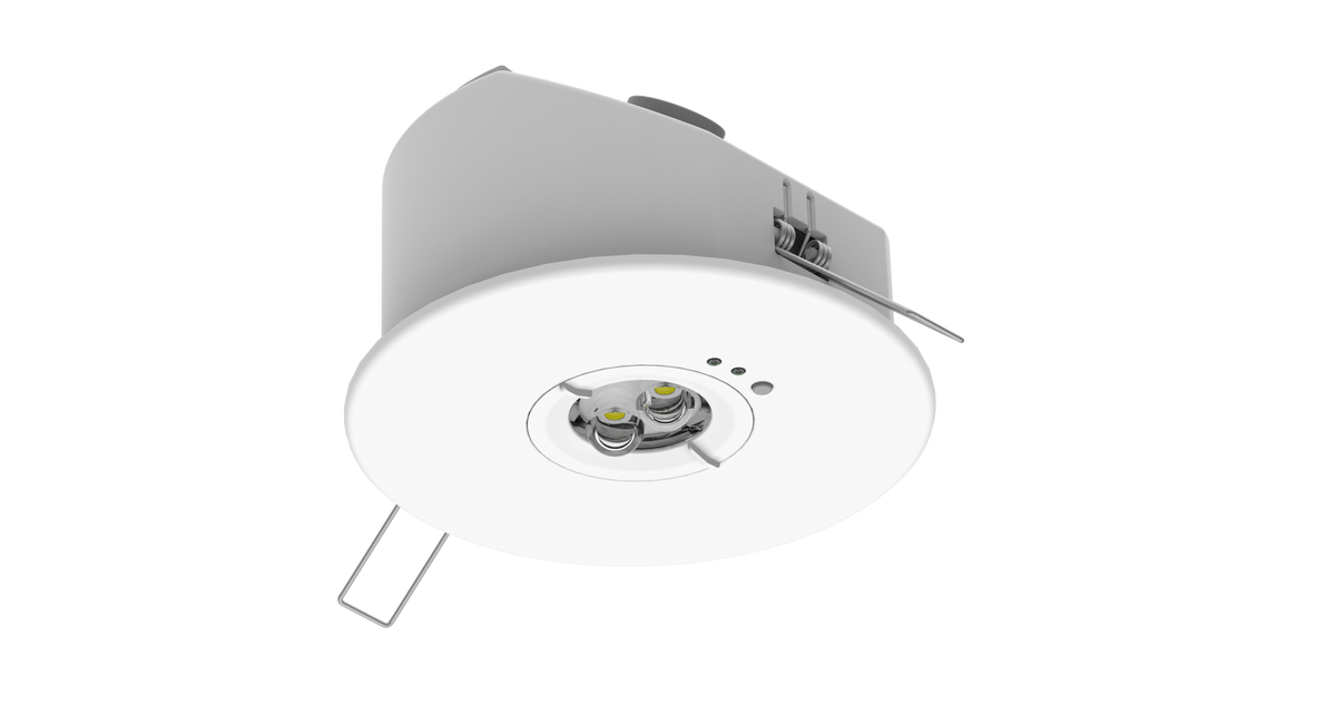 Nooduitgang-noodlamp downlight CLARENTO 3h AT 2,5W 300lm (120° + Gang) LiFePO4 4000mAh 3,2V IP65 PRIME