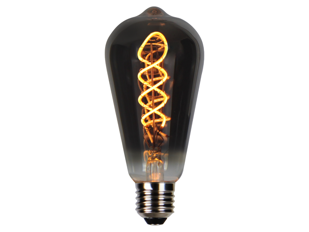 LED-lamp E27 1800K 4W 150lm 230V 360 ° FILAMENT ST64 DIM Grafietglas PRIME