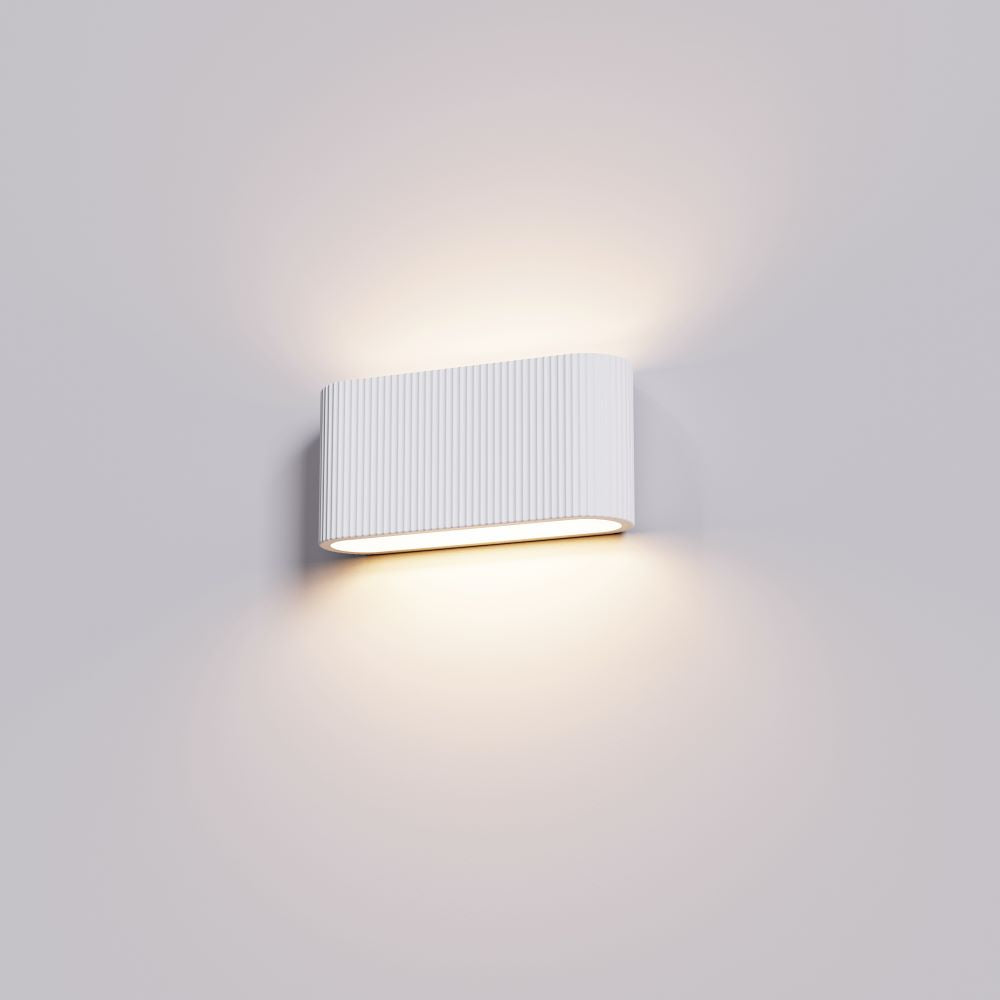 Artdelight Lille - Wandlamp - Geribbeld - Wit