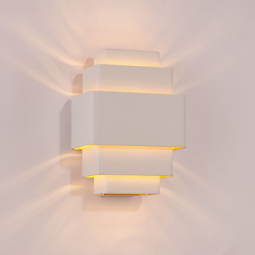 Artdelight Layers - Wandlamp - Wit/goud