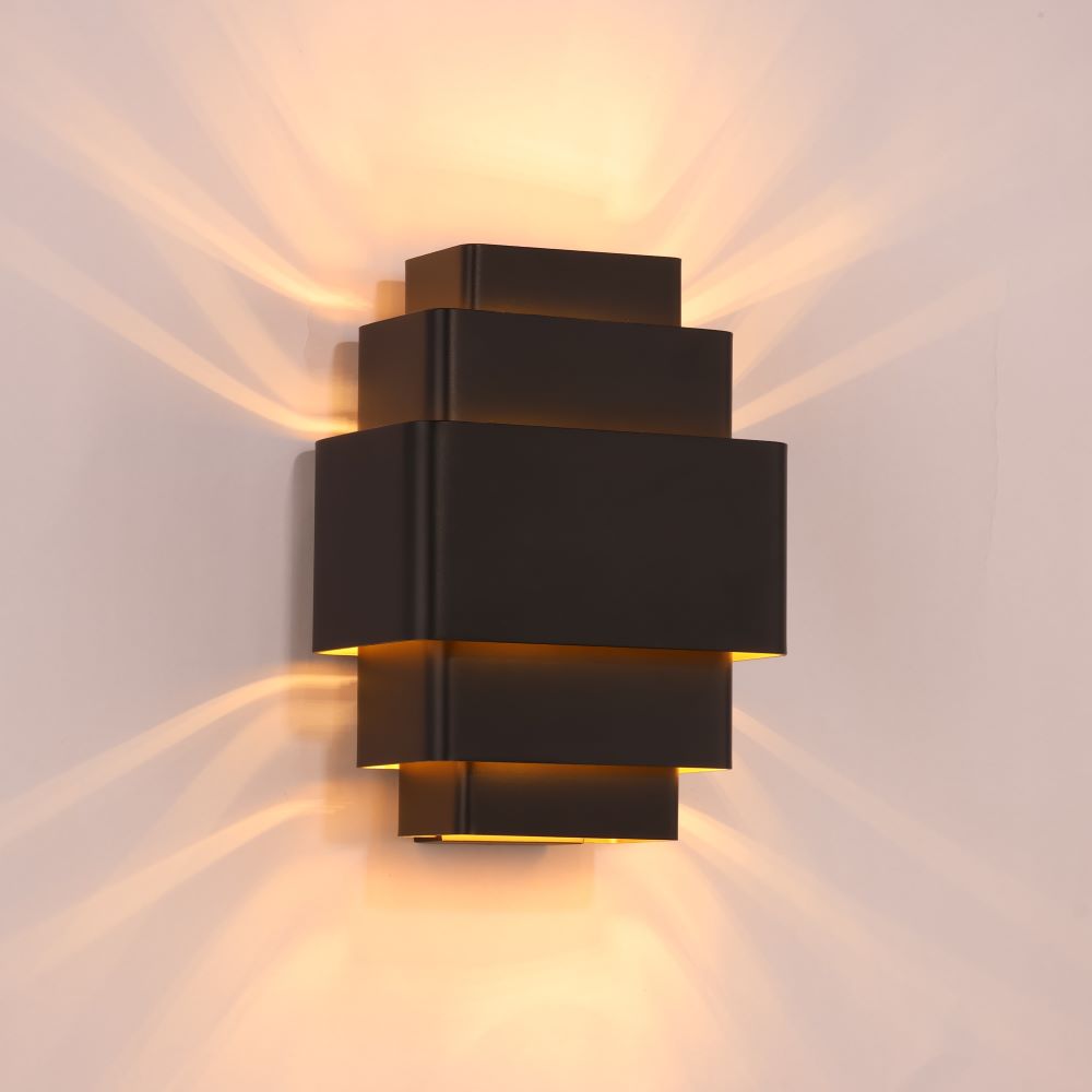 Artdelight Layers - Wandlamp - Zwart/goud