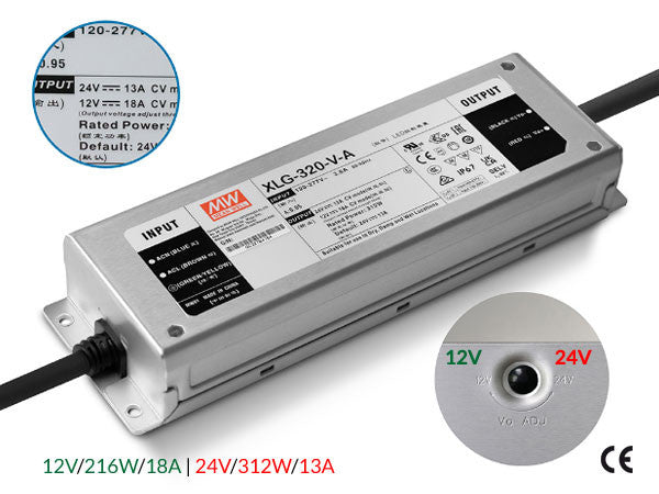 XLG-320-V-A 18A/13A 216W/312W 12V/24V IP67 voeding