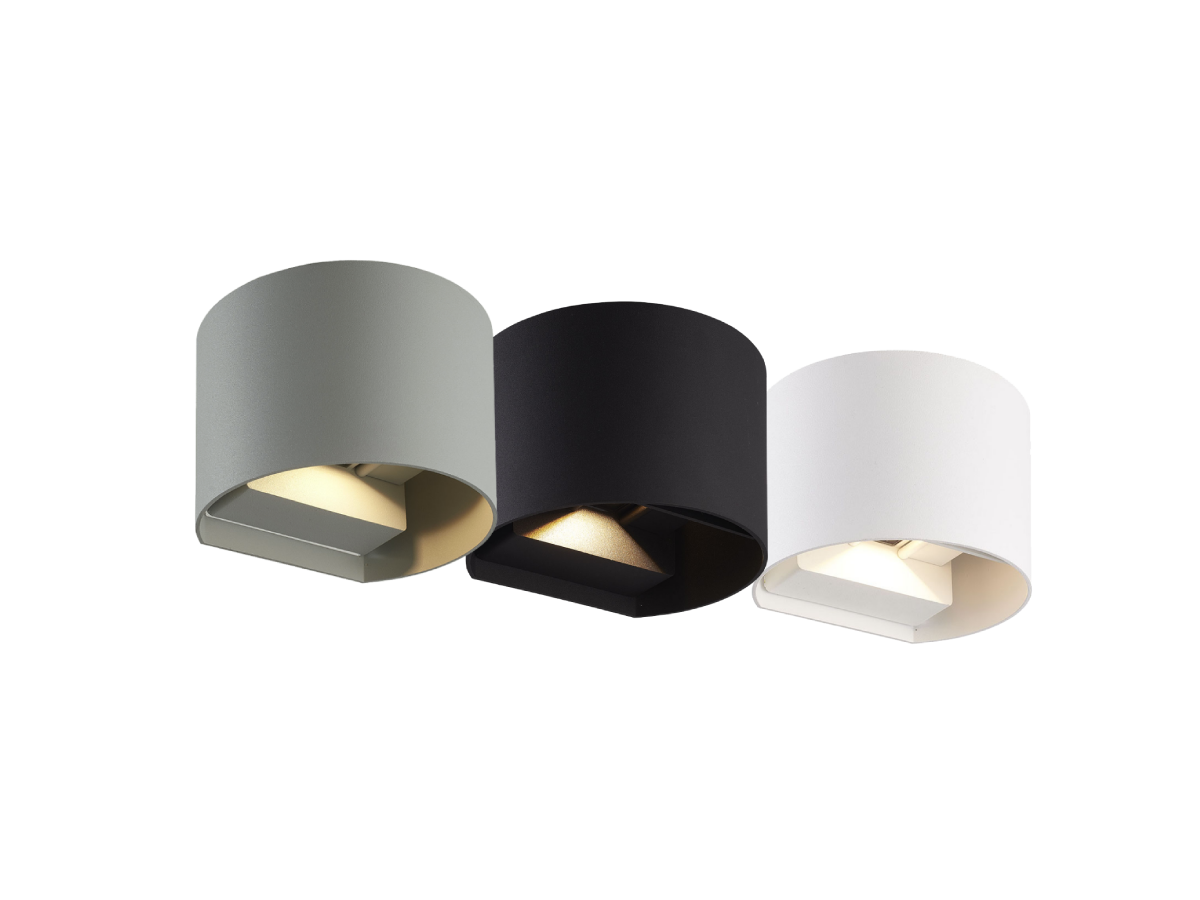 Buitenwandlamp LED 2x3W 3000K IP54 grijs CILINDER LITE