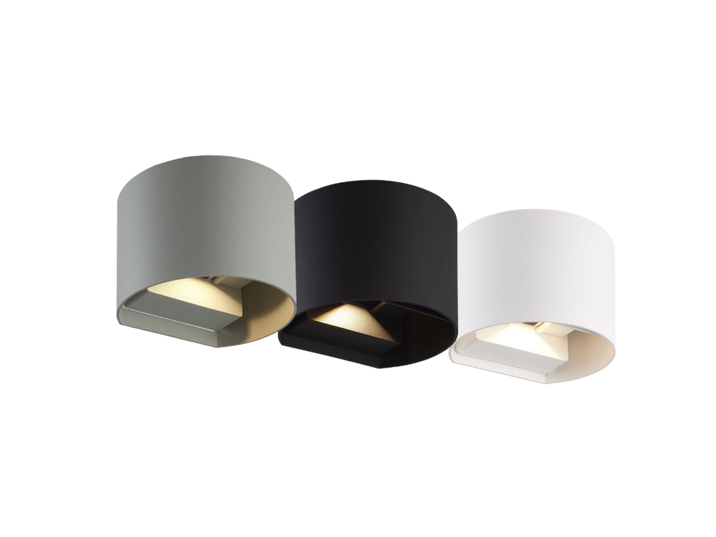 Buitenwandlamp LED 2x3W 4000K IP54 grijs CILINDER LITE