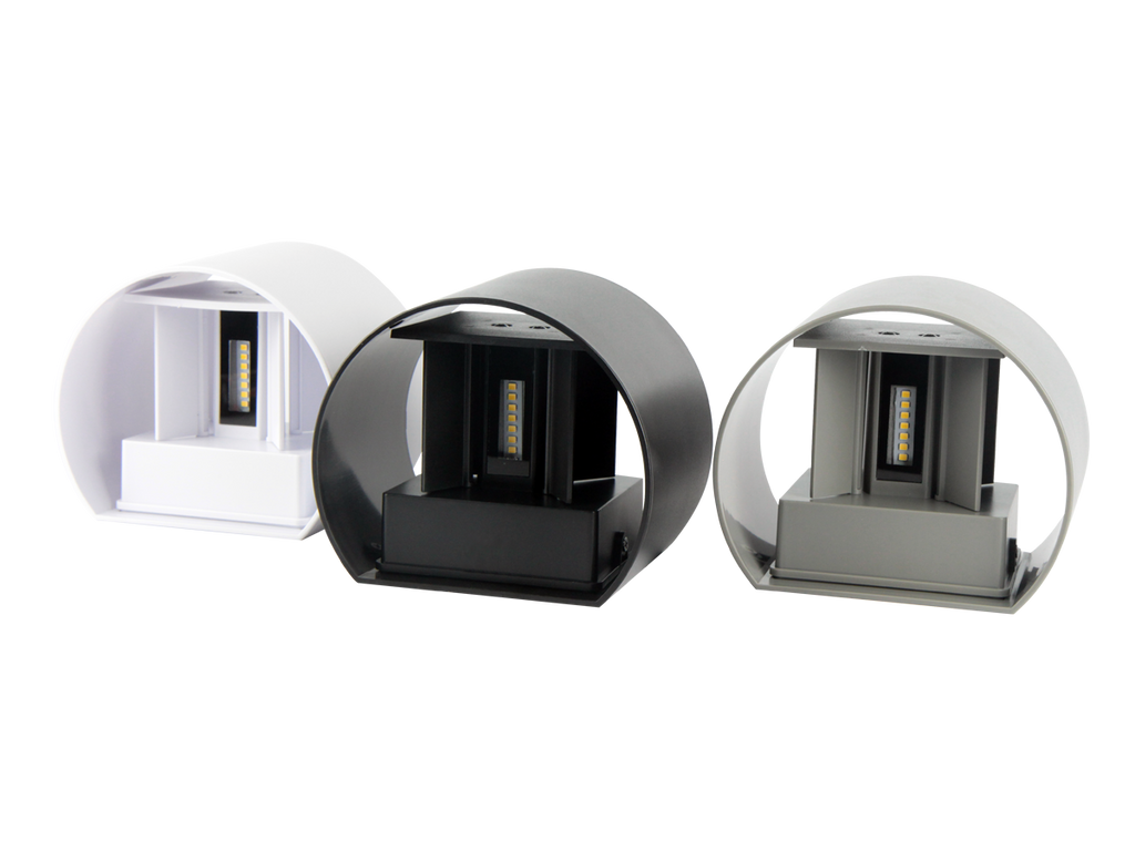 Buitenwandlamp LED 2x3W 3000K IP54 grijs CILINDER LITE