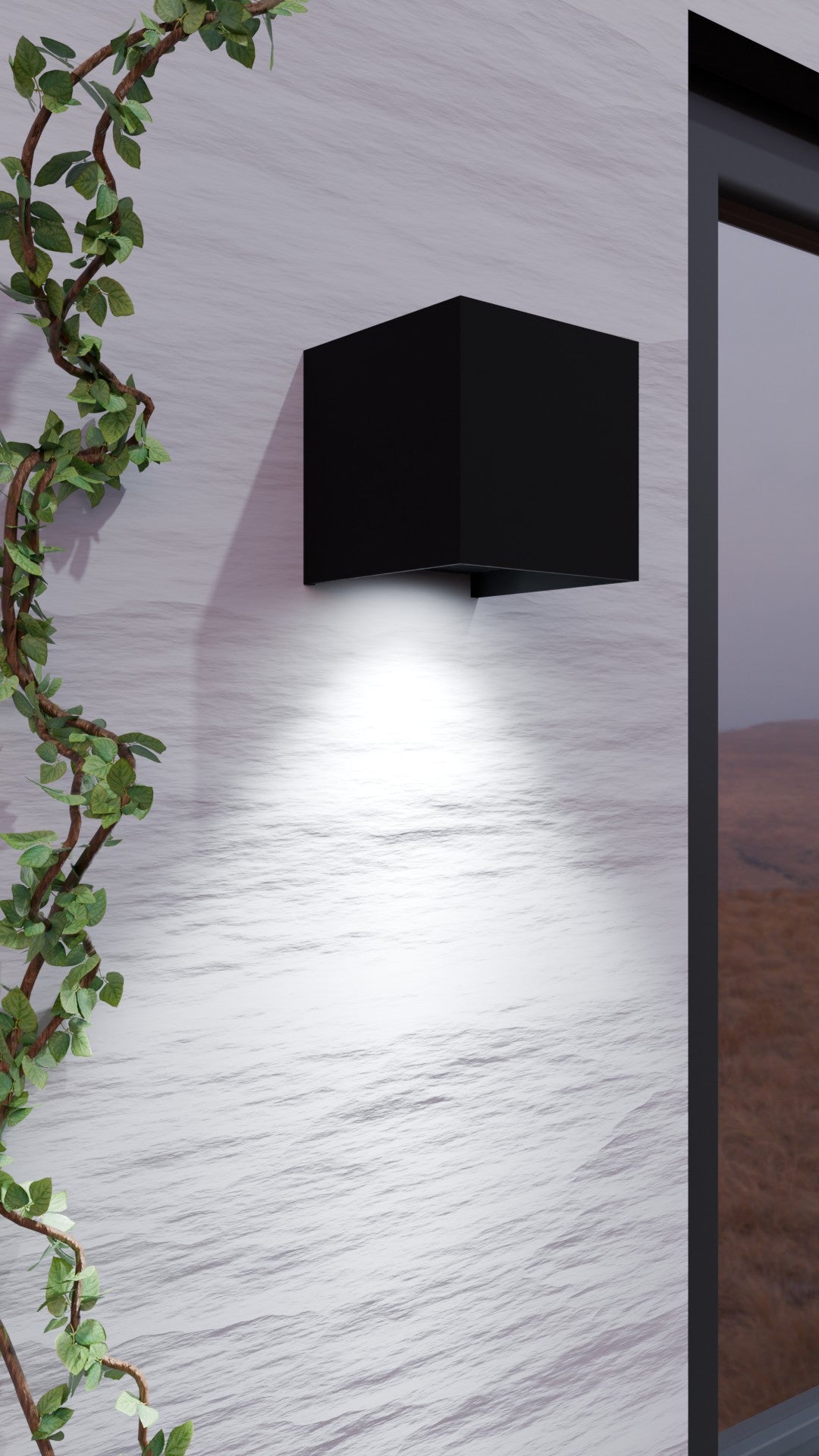 Wandlamp LED 2x3W 4000K IP65 zwart CUBE LITE