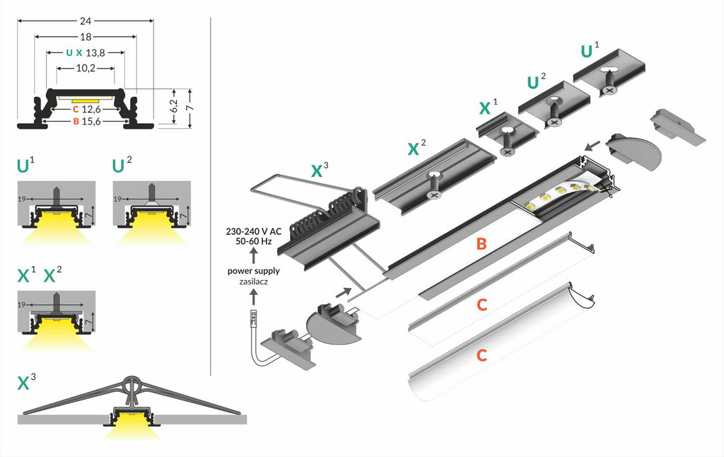 Profiel GROOVE10 BC/UX 2000 zwart