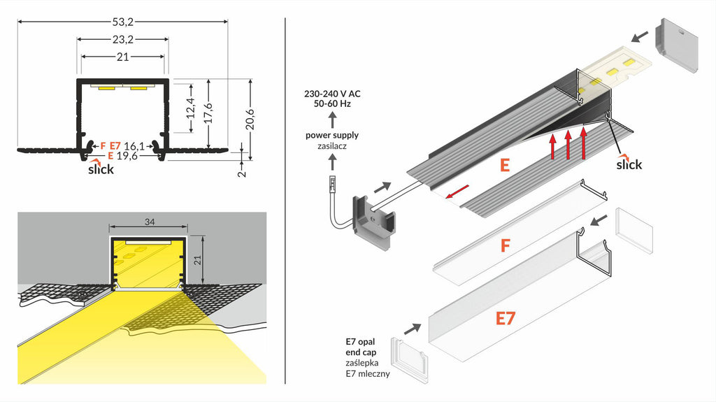 LINEA-IN20 TRIMLESS profiel EF 3000 aod.