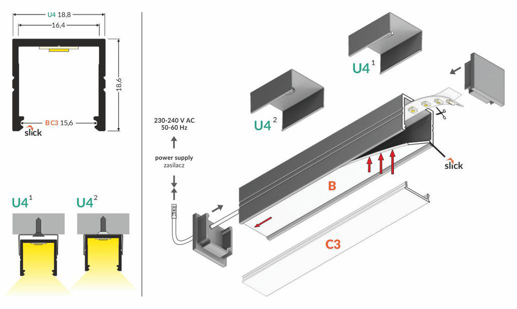 SMART16 B/U4 2000 profiel zwart