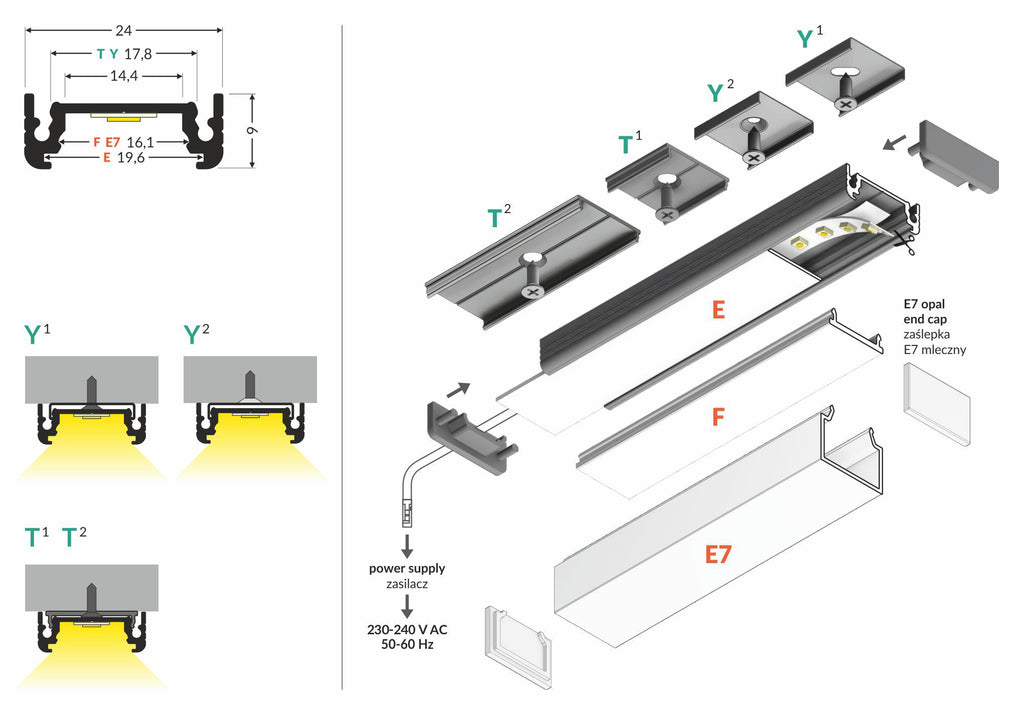 SURFACE-profiel14 EF/Y 1000 wit